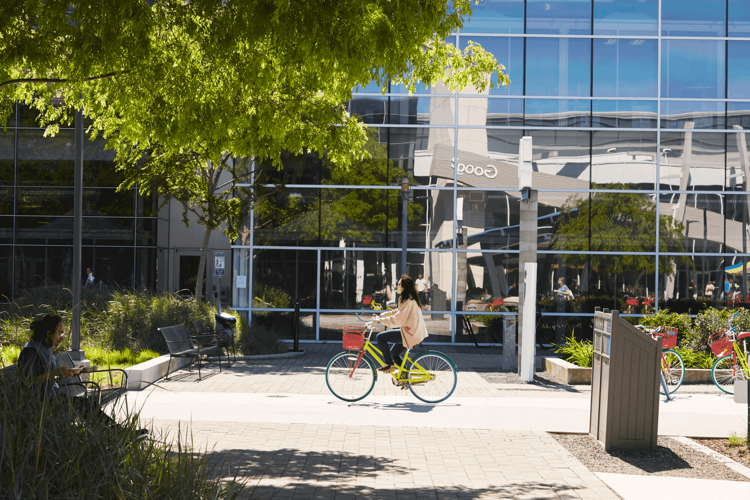 google photos with bike on campus
