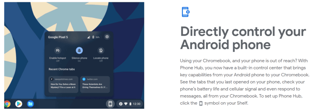 google chromeos 89 phone hub