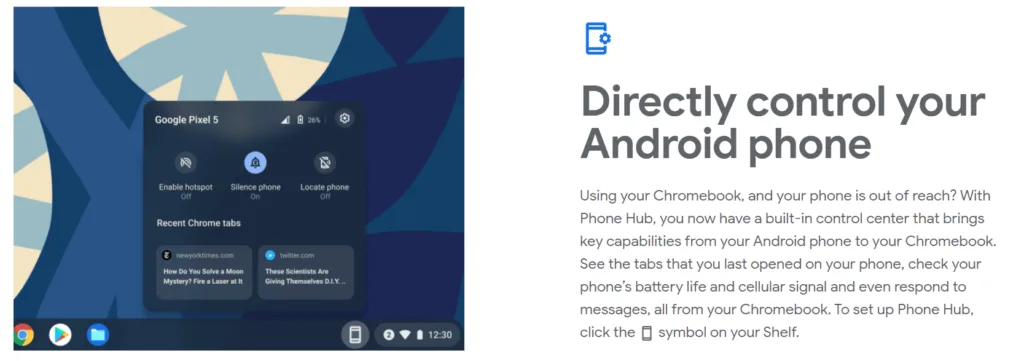 google chromeos 89 phone hub