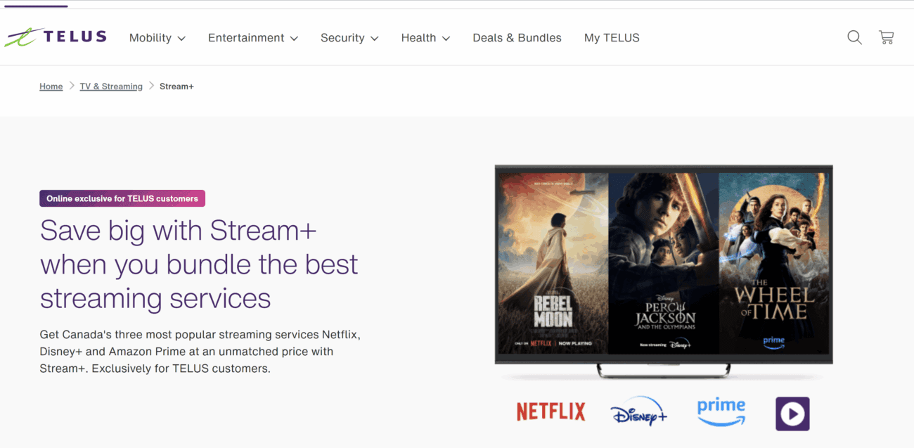 Stream Telus Stream+ adds Amazon Prime and Disney+ to bundle - TheConsumR.com