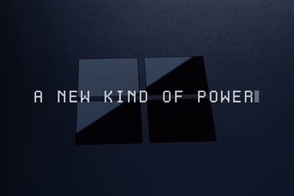 Microsoft Surface Laptop Ultra is coming, portable powerhouse with NVIDIA Blackwell RTX GPU 10 A NEW KIND OF POWER displayed over a dark surface with a reflective Microsoft logo